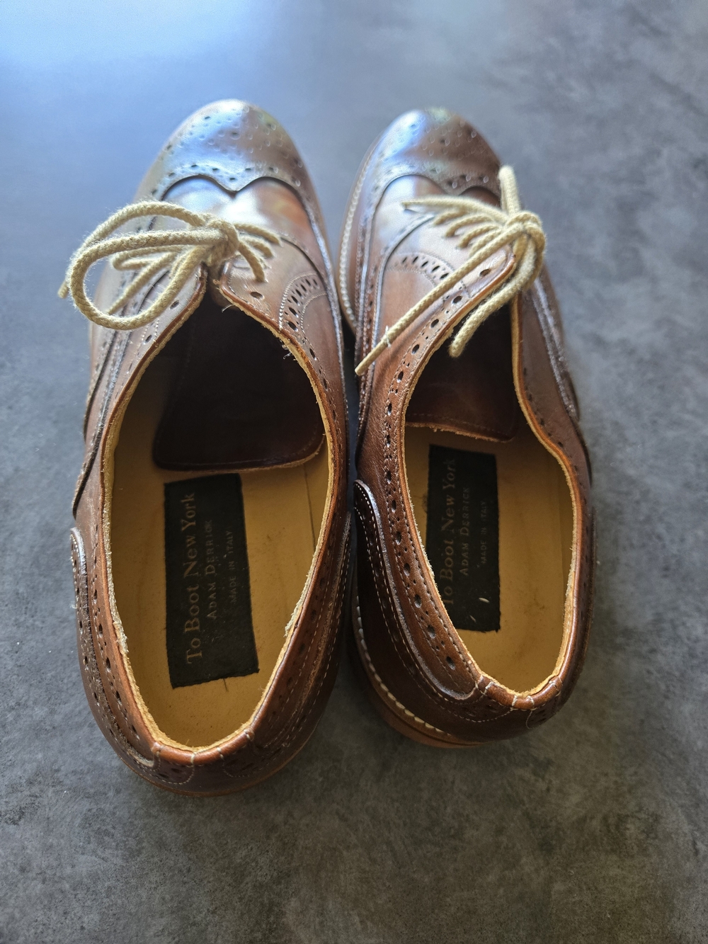 Men's Brown Leather Wingtip Brogues - Classic Dress Shoes - Picture 3 of 6